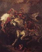 Eugene Delacroix The battle of the Giaurs with the Pascha, after Byrons poem The Giaour USA oil painting artist